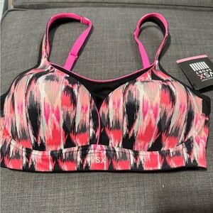 Victoria's Secret Pink and Black High-Impact Sports Bra